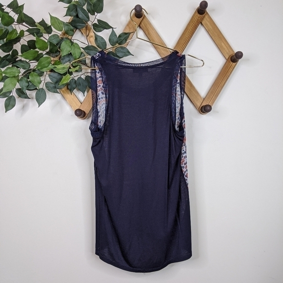 Reiss Semi Sheer Printed Sleeveless Tank Top Blouse - Picture 3 of 9